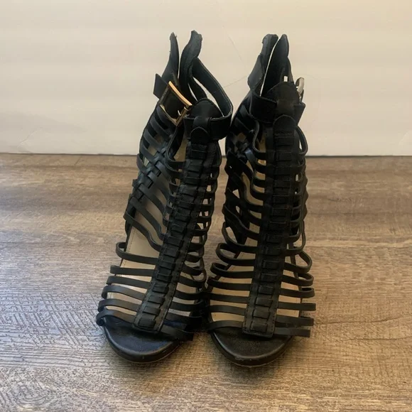 vince Camuto gladiator Stiletto Strappy Ankle Dressy Black Sandal Size 10 - Picture 3 of 10